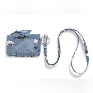Vera Bradley Zip ID & Lanyard Cat’s Meow Blue